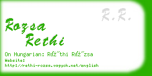 rozsa rethi business card